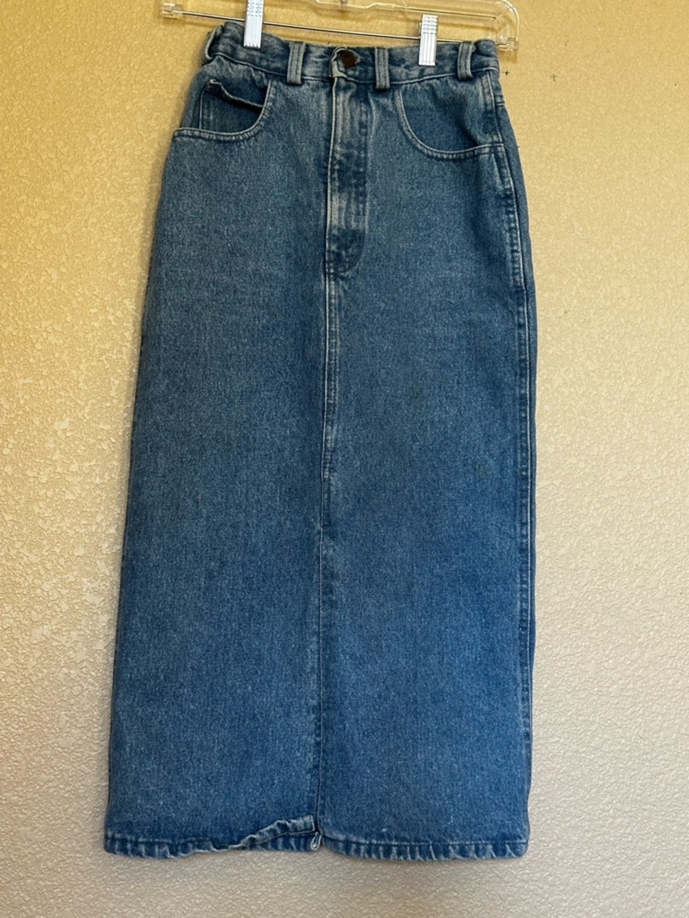 Vintage Blue Denim Maxi Skirt